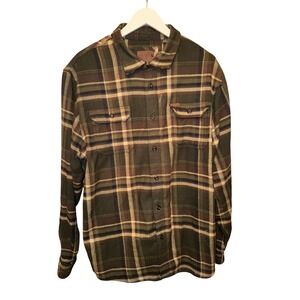 Orvis Big Bear Mens Plaid Flannel Shirt Long Sleeve Button Up Classic Fit XL